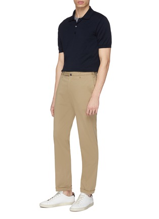 Figure View - Click To Enlarge - ALTEA - Silk-cotton knit polo shirt