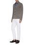 Figure View - Click To Enlarge - ALTEA - Notched lapel linen-cotton cardigan