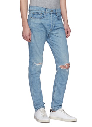 Front View - Click To Enlarge - RAG & BONE - 'Fit 1' ripped knee extra slim jeans