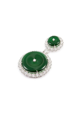Detail View - Click To Enlarge - LC COLLECTION JADE - Diamond jade 18k white gold disc pendant