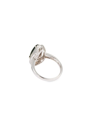 Figure View - Click To Enlarge - LC COLLECTION JADE - Diamond jade 18k white gold teardrop ring
