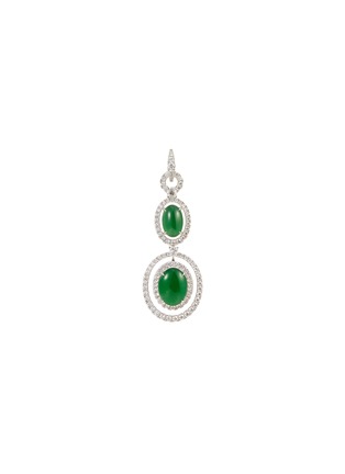 Main View - Click To Enlarge - LC COLLECTION JADE - Diamond jade 18k white gold cutout pendant