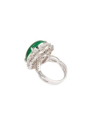 Figure View - Click To Enlarge - LC COLLECTION JADE - Diamond jade 18k white gold scalloped ring