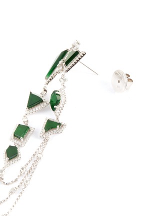 Detail View - Click To Enlarge - LC COLLECTION JADE - Diamond jade 18k white gold chain drop earrings