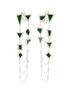 Main View - Click To Enlarge - LC COLLECTION JADE - Diamond jade 18k white gold chain drop earrings