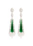 Main View - Click To Enlarge - LC COLLECTION JADE - Diamond jade 18k white gold geometric drop earrings