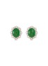 Main View - Click To Enlarge - LC COLLECTION JADE - Diamond jade 18k white gold scalloped stud earrings
