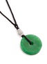 Figure View - Click To Enlarge - LC COLLECTION JADE - Diamond jade 18k white gold disc pendant cord necklace