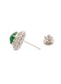 Detail View - Click To Enlarge - LC COLLECTION JADE - Diamond jade 18k white gold scalloped stud earrings