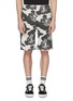 Main View - Click To Enlarge - VYNER ARTICLES - Palm tree building print organic cotton twill shorts