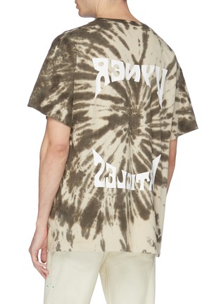 Back View - Click To Enlarge - VYNER ARTICLES - Logo print tie-dye effect organic cotton T-shirt