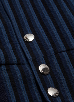  - MAISON KITSUNÉ - Logo embroidered stripe seersucker bomber jacket