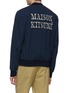 Back View - Click To Enlarge - MAISON KITSUNÉ - Logo embroidered stripe seersucker bomber jacket