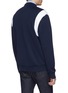 Back View - Click To Enlarge - MAISON KITSUNÉ - Fox logo appliqué colourblock shoulder teddy jacket