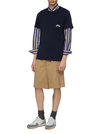 Figure View - Click To Enlarge - MAISON KITSUNÉ - Fox embroidered stripe shirt