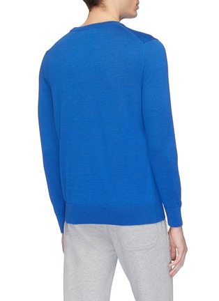 Back View - Click To Enlarge - MAISON KITSUNÉ - Fox appliqué wool sweater