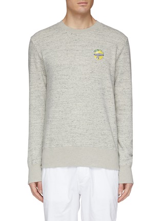 Main View - Click To Enlarge - MAISON KITSUNÉ - Lemon logo appliqué cotton-linen sweatshirt