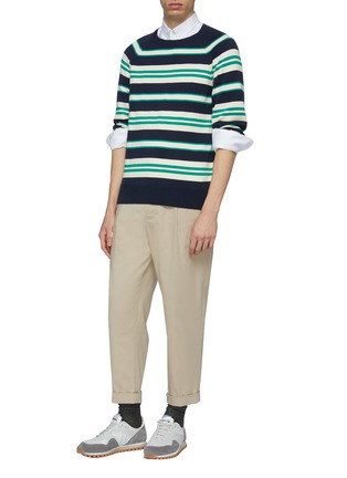 Figure View - Click To Enlarge - MAISON KITSUNÉ - Stripe raglan sweater