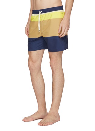 Front View - Click To Enlarge - MAISON KITSUNÉ - Colourblock swim shorts