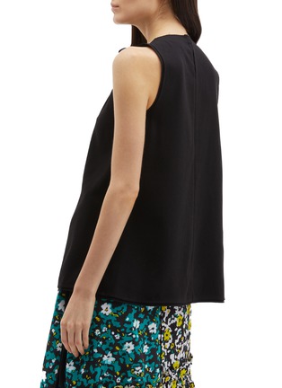 Back View - Click To Enlarge - PROENZA SCHOULER - Ruched tie neck crepe sleeveless top
