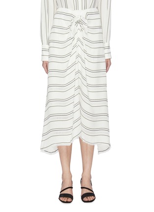 Main View - Click To Enlarge - PROENZA SCHOULER - Tie front stripe crepe skirt