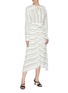 Figure View - Click To Enlarge - PROENZA SCHOULER - Tie front stripe crepe skirt
