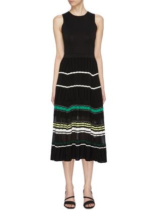 Main View - Click To Enlarge - PROENZA SCHOULER - Pleated stripe dress