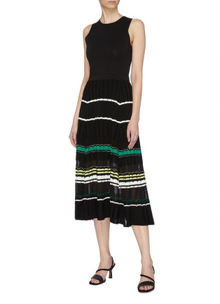 Figure View - Click To Enlarge - PROENZA SCHOULER - Pleated stripe dress