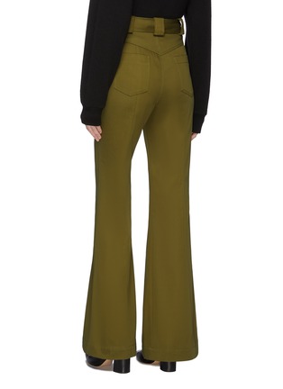 Back View - Click To Enlarge - PROENZA SCHOULER - Belted button front flared twill pants