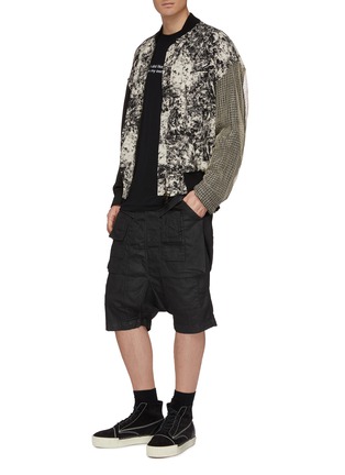 Figure View - Click To Enlarge - SONG FOR THE MUTE - Patchwork marble effect bomber jacket