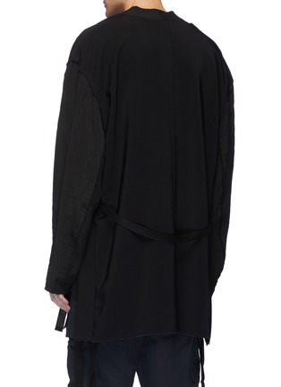Back View - Click To Enlarge - SONG FOR THE MUTE - Belted patchwork kimono jacket