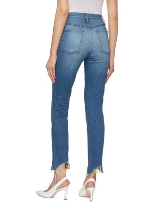 Back View - Click To Enlarge - 3X1 - 'W3 Straight Authentic Crop' shredded cuff jeans