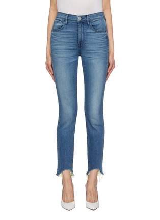 Main View - Click To Enlarge - 3X1 - 'W3 Straight Authentic Crop' shredded cuff jeans