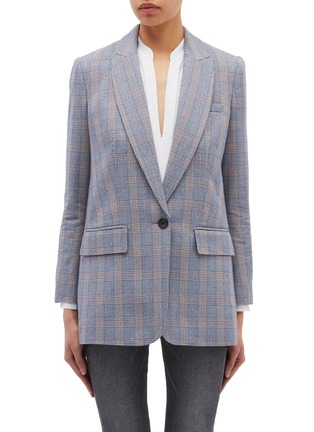 Main View - Click To Enlarge - EQUIPMENT - 'Jeanne' houndstooth check plaid cotton-wool blazer