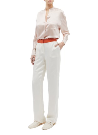 Figure View - Click To Enlarge - EQUIPMENT - 'Lita' contrast waist satin pants