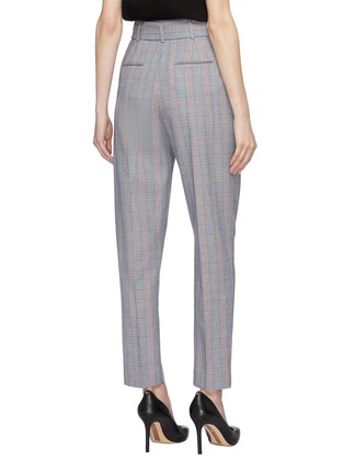 Back View - Click To Enlarge - EQUIPMENT - 'Marcelle' belted houndstooth check plaid cotton-wool pants