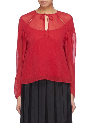 Main View - Click To Enlarge - 3.1 PHILLIP LIM - Tie crinkled cutout blouse