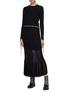 Figure View - Click To Enlarge - 3.1 PHILLIP LIM - Lace-up cuff frayed edge rib knit cardigan