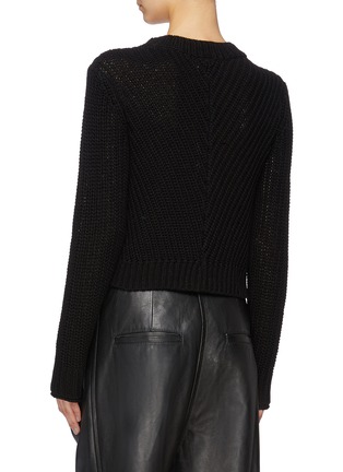 Back View - Click To Enlarge - 3.1 PHILLIP LIM - Ribbon chevron stripe cropped sweater