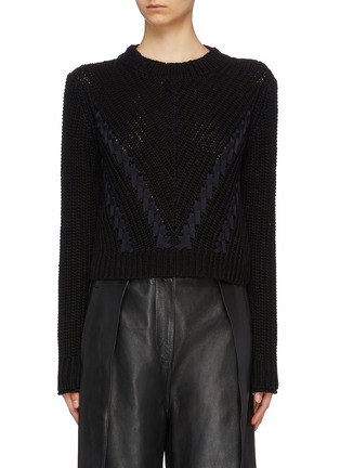Main View - Click To Enlarge - 3.1 PHILLIP LIM - Ribbon chevron stripe cropped sweater