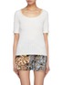 Main View - Click To Enlarge - 3.1 PHILLIP LIM - Lace-up sleeve frayed rib knit wool sweater