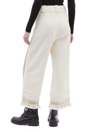 Back View - Click To Enlarge - 3.1 PHILLIP LIM - Tassel cuff patch pocket stripe border terry culottes
