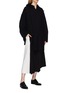 Figure View - Click To Enlarge - YOHJI YAMAMOTO - Contrast drape melton panel asymmetric skirt