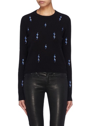 Main View - Click To Enlarge - EQUIPMENT - 'Shirley' lightning bolt embroidered cashmere sweater