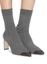 Figure View - Click To Enlarge - PEDDER RED - 'Japera' contrast toe sock knit boots
