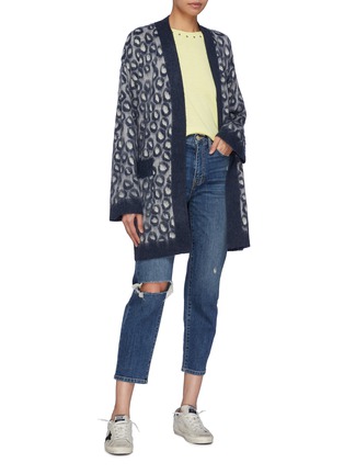 Figure View - Click To Enlarge - CURRENT/ELLIOTT - 'The Rick' belted leopard jacquard kimono cardigan