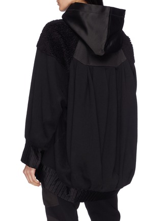Back View - Click To Enlarge - UNDERCOVER - Pleated drape back panelled hoodie