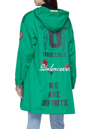 Back View - Click To Enlarge - UNDERCOVER - 'We Are Infinite' slogan logo print padded raincoat