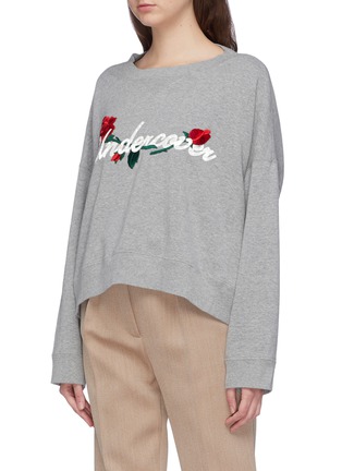 Front View - Click To Enlarge - UNDERCOVER - Logo rose appliqué sweatshirt