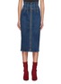 Main View - Click To Enlarge - CURRENT/ELLIOTT - 'The Trilby' stud zip front denim pencil skirt